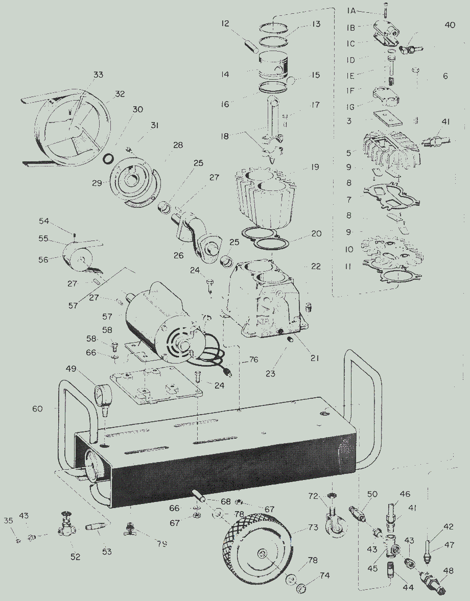 Air-Compressor Parts Diagram and Parts List for VT3022  Campbell Hausfeld Compressor